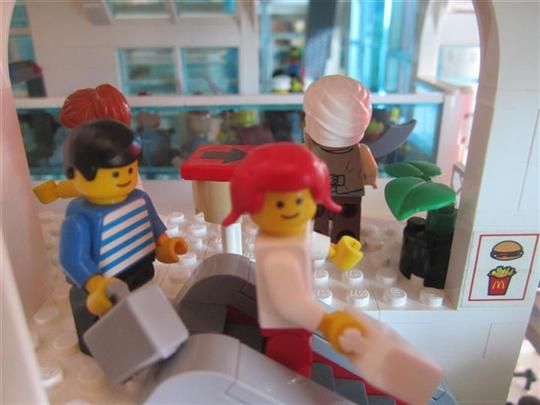 Busy concourse near monorail